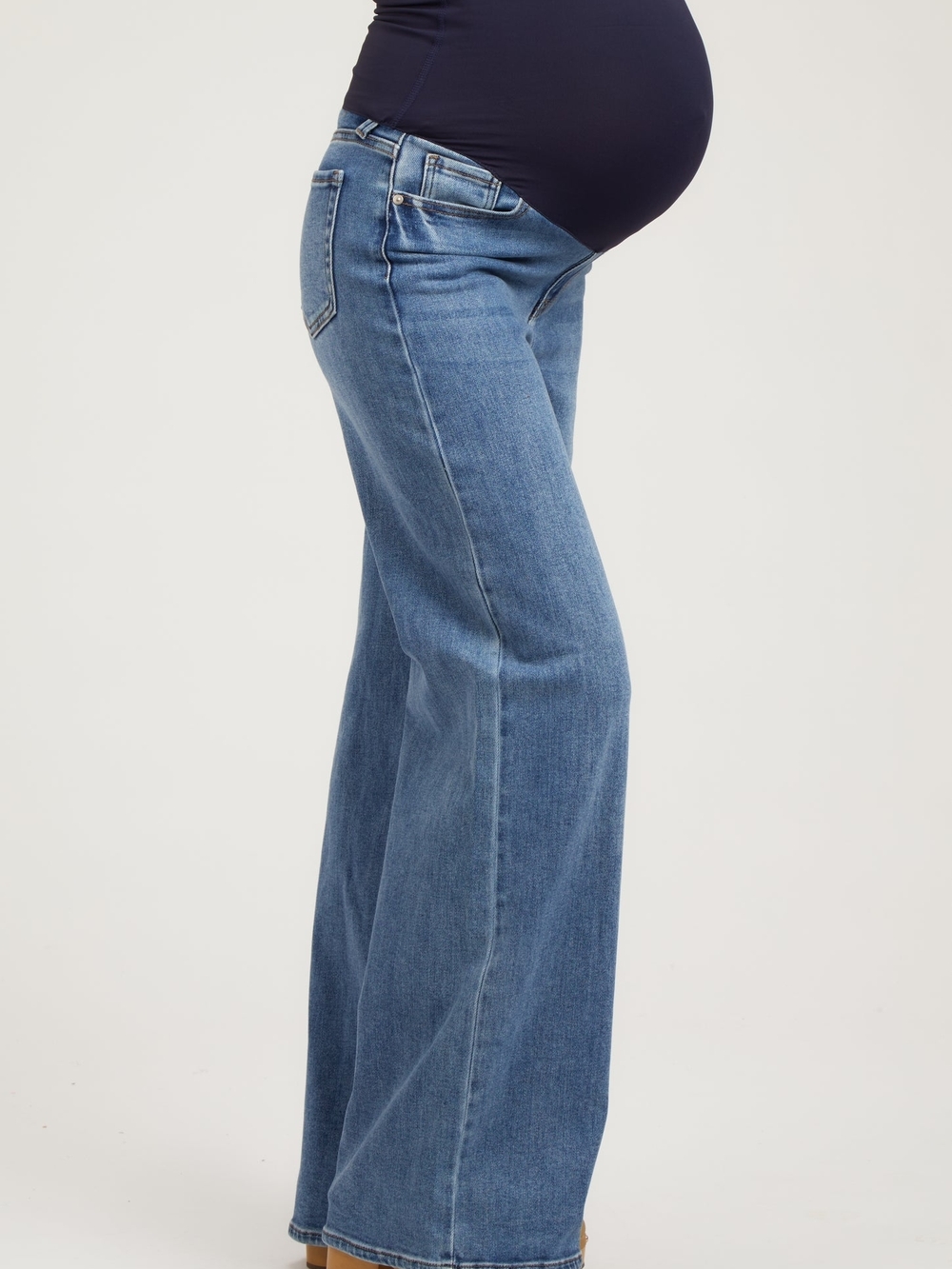 Pink Blush Maternity Wide-Leg Jeans in Light Blue